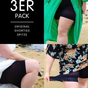 3er pack classic black bundle – stay cool chub rub shorts