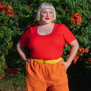Kurzarm-Baumwoll-Bodysuit - Sangria
