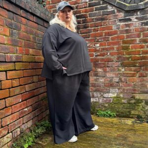 Wide-Leg-Jogginghose aus Bio-Baumwolle – Schwarz