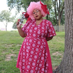 Broderie Anglaise Wrap Dress - Blood Red