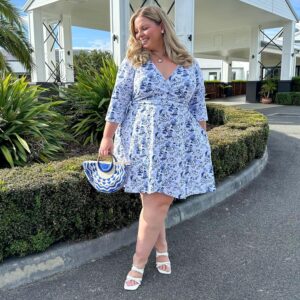 Mini Wrap Dress - Passion au Jardin - L'Amour Bleu