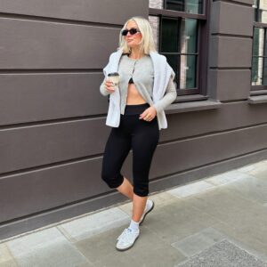 Capri-Leggings - Schwarz