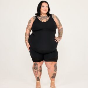 Glättende High-Waist-Shorts - Schwarz